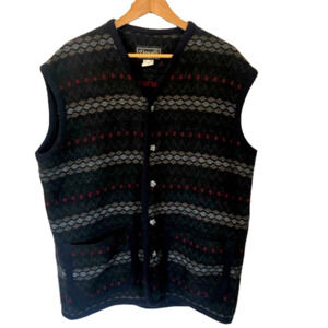 VINTAGE Cozy Coastal Cottagecore Button Up Cardigan Vest With Pockets Medium